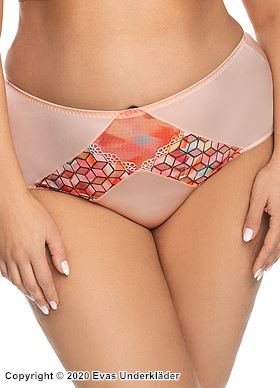 High waist panties, geometric pattern, plus size